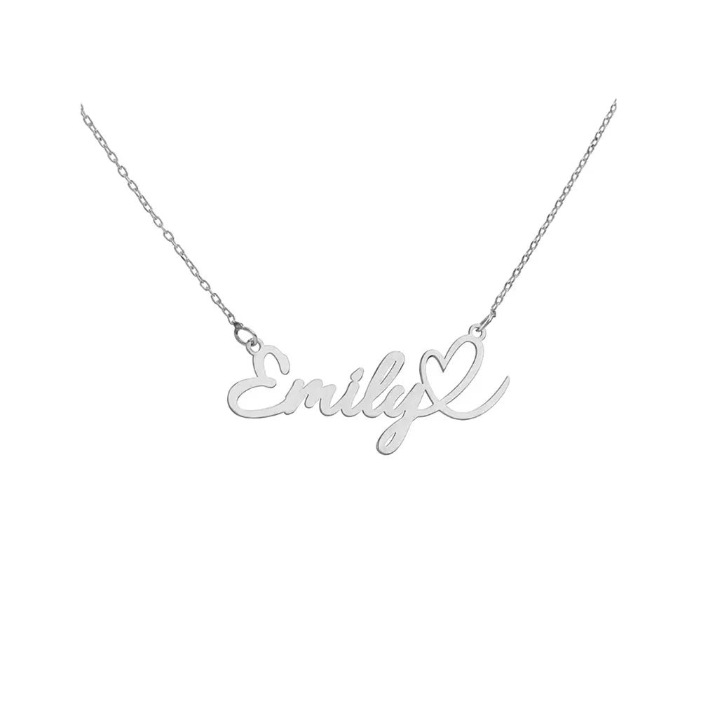 Custom Love Heart Name Necklace Personalized Letter Gold Pendant Stainless Steel Jewelry Fashion Trend Birthday Gift For Her Badiee Stylez
