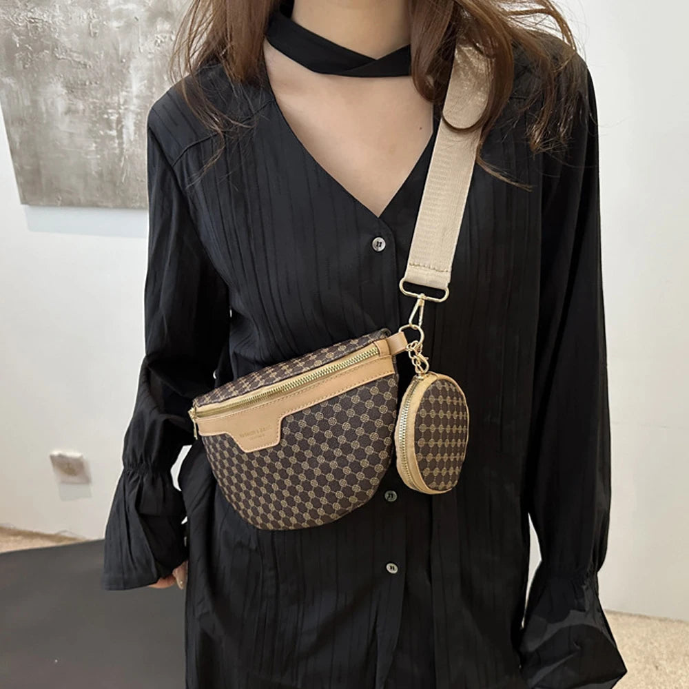 New fashion trend waist bag, casual fashion chest bag, casual retro shoulder bag, Korean version crossbody bag, women's bag