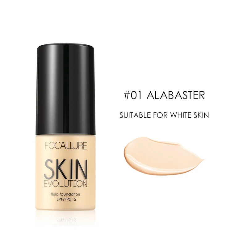 Focallure Base Face Liquid Foundation Cream Full Coverage Concealer Oil-control Moisturizing Foundation Cream Makeup For Women 01