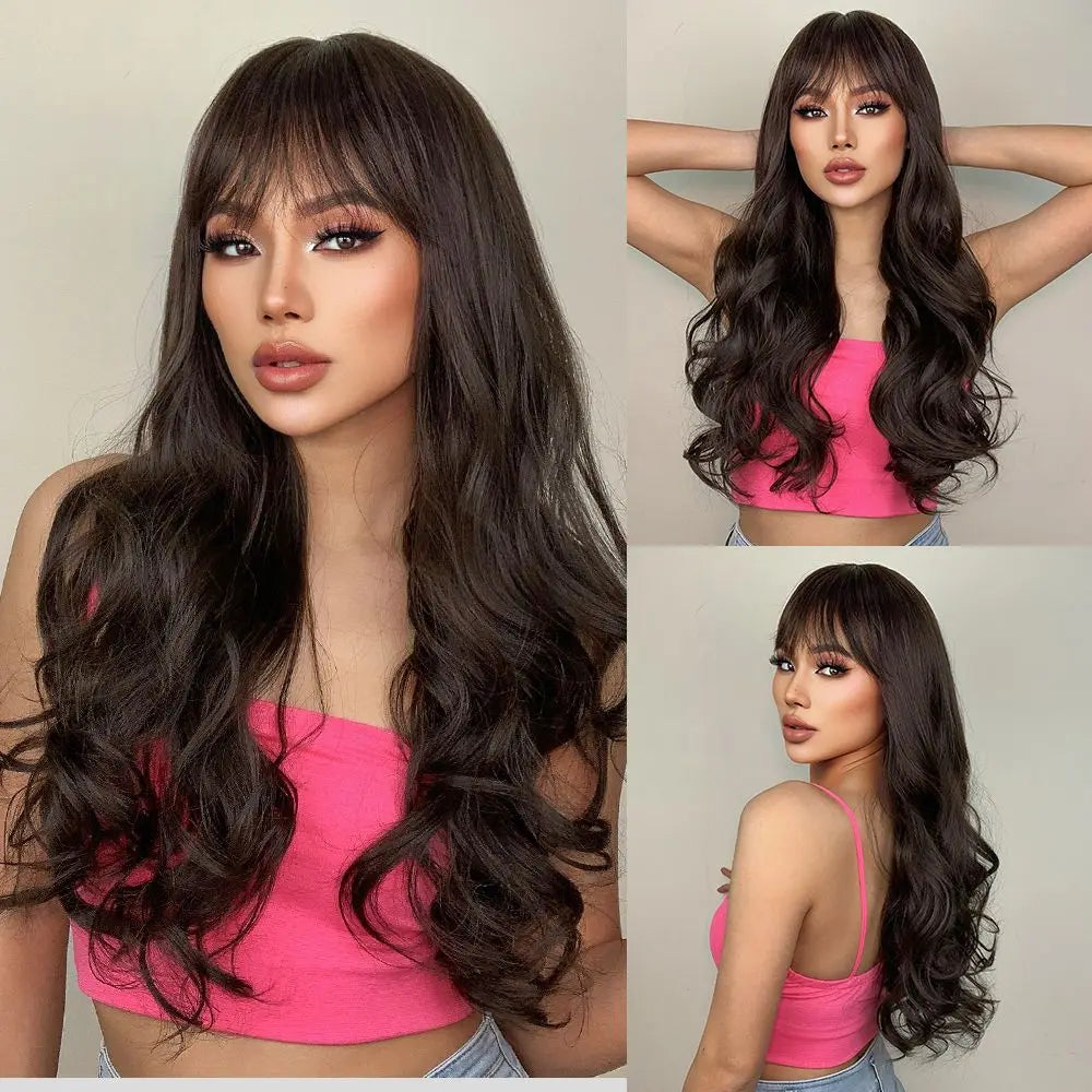 Light golden synthetic wig with big waves for Halloween party, cosplay wig, everyday wig, high-temperature hair silk wig set Badiee Stylez