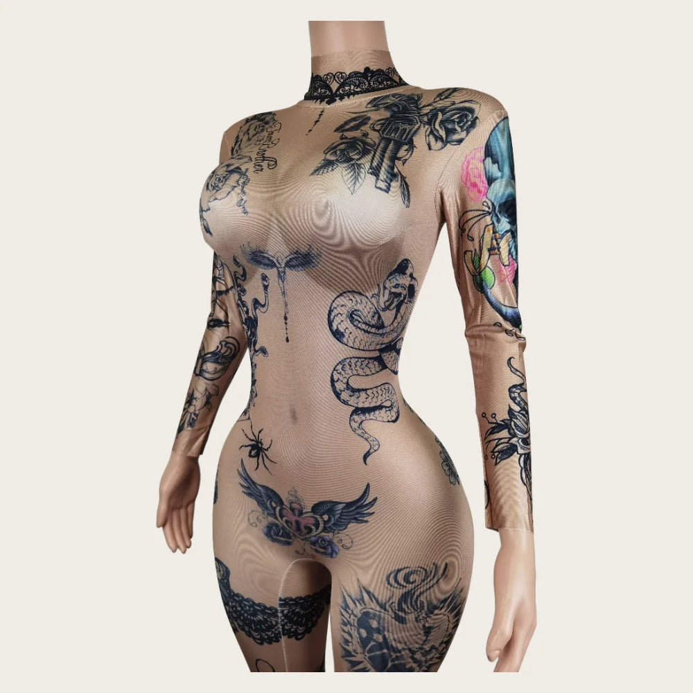 Fashion Women Nude Costume Naked Sexy Jumpsuit Nightclub Party Prom Club Bodysuit Stage Wear Dancer Singer Performance Clothing Badiee Stylez