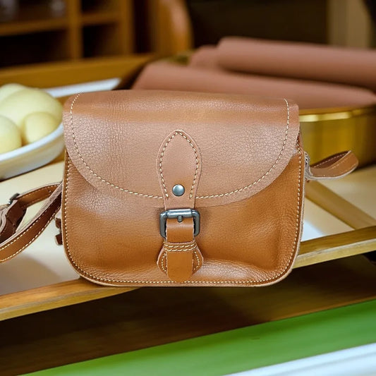 Vintage Shoulder Bag Women Genuine Cowhide Leather Wallets Purse Retro Pouch Simple Style Solid Small Bags Brown
