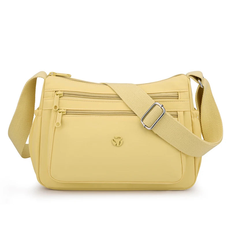 Just Hold A Lot Waterproof Nylon Shoulder Crossbody Bags for Women Messenger Travel Daily Use Bags Suitable for Mothers Shopping Naihuangse