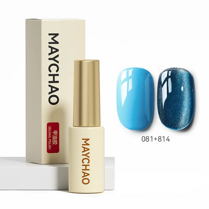 MAYCHAO 5ML Gel Nail Polish 9D Laser Diamond Glitter Cat Eye Gel Semi-Permanent Soak Off UV LED Gel Nail Manicure Tools Nail Art 081And814