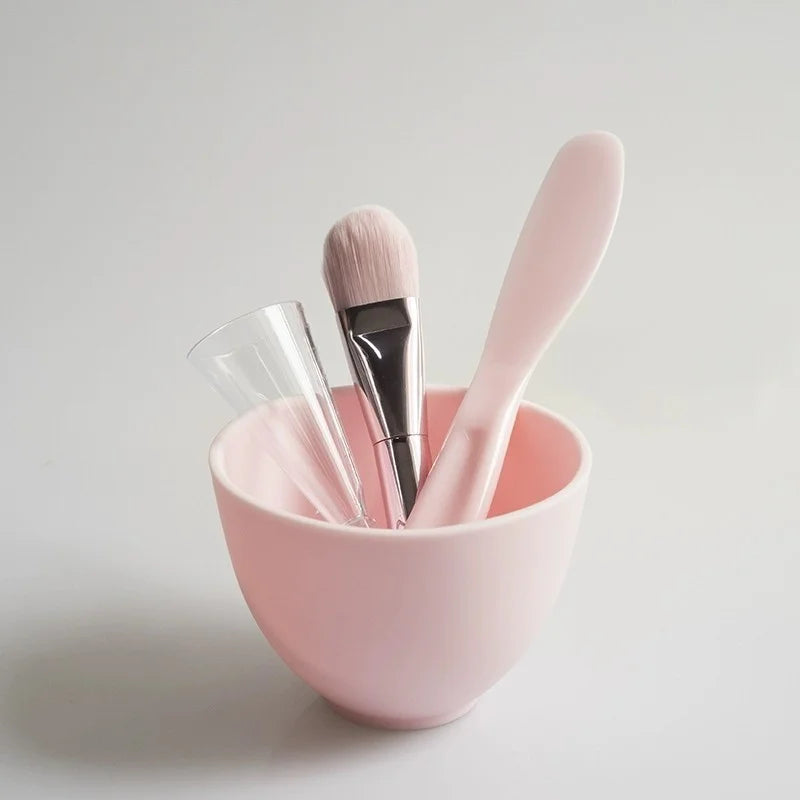 Face Mask Mixing Tools Set Reusable Facial Applicator Spatula Stirring Mask Bowl Spoon Kit Skin Care Beauty Makeup Supplies Pink Set 1