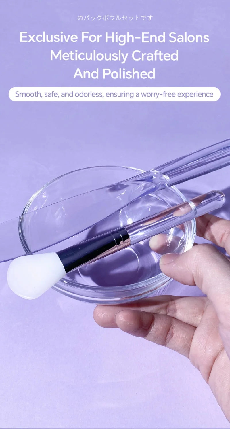 Skin Care DIY Mask Set Clear Rod Mud Mixing Bowl Spoon Set Soft Applicator Brushes for Face Deep Cleaning Portable Beauty Tools