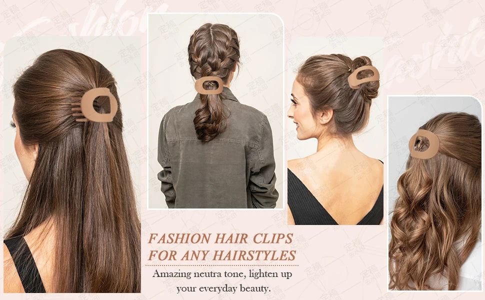 Fashion Oval Flat Hair Clips for Women New Design Leopard Large Flat Round Claw Clip French Concord Hair Clips Hair Accessories