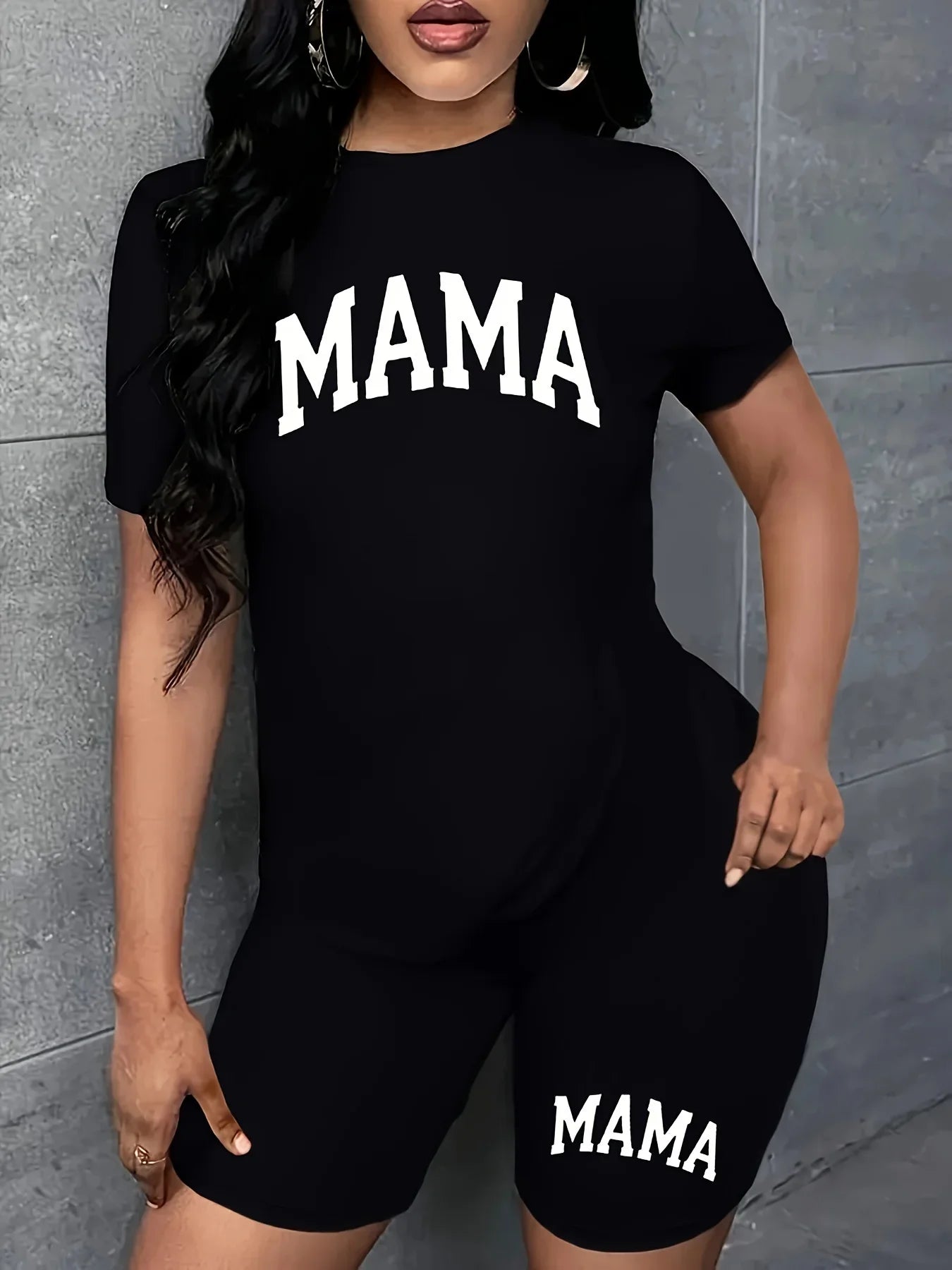 Women's summer Rose print loose size casual round neck short sleeved T-shirt shorts two-piece set Badiee Stylez