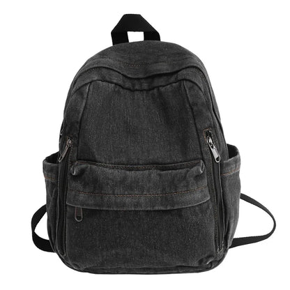 Large Capacity Denim Backpack Custom Embroidered Name Boys Girls Travel Backpack Personalized Daily Rucksack with Any Names black