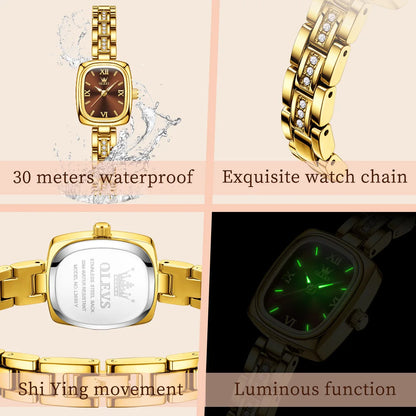 OLEVS 3695 Women Watches Tonneau Quartz Watch Waterproof Luminous Ladies Watch For Woman Luxury Fashion Original Elegant New