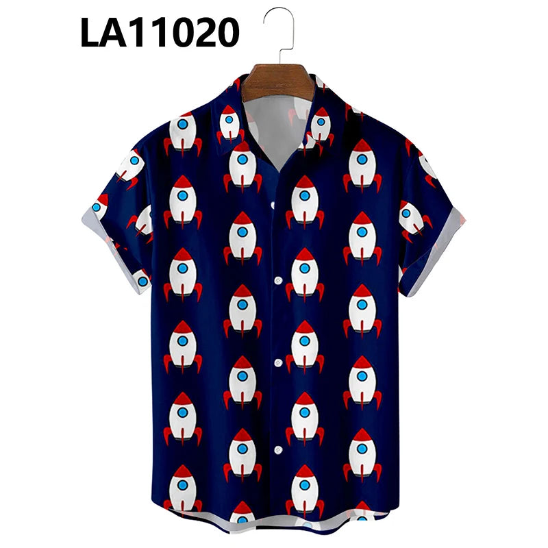 2024 Men's Shirts Creative Panda Printed Short Sleeve Shirt Men Street Summer Hawaii Beach Retro Harujuku For Badiee Stylez