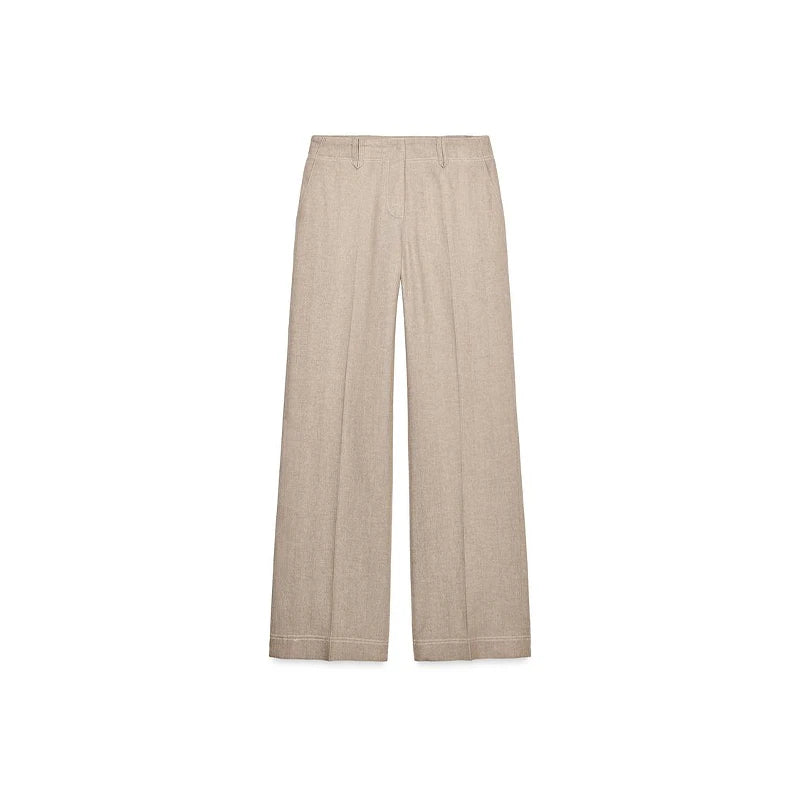 Fashion Short Jackets Pants Sets Women Lapel Zipper Long Sleeve Coats Pleated Straight Pant 2025 Spring Summer Lady Office Suits