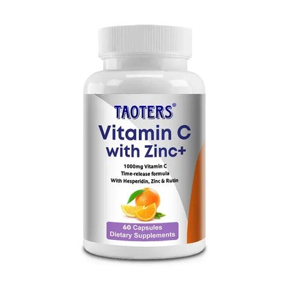 Vitamin C + Zinc Capsules - Joint Support, Immune Support, Antioxidant,Dietary Supplements 60 count-1 bottle