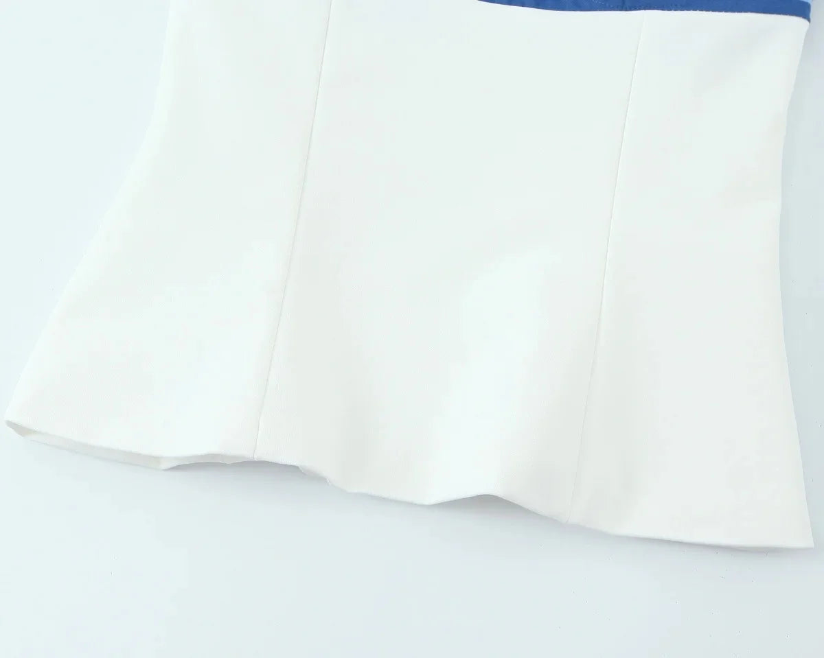 TRAFZA Sweet High Street Slim Lady Set Contrasting Colors Tops Or Belt Shorts 2025 Summer Fall Fashion Holiday Cute Shorts Set Badiee Stylez