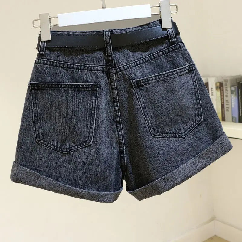 Women's Denim Shorts Summer 2024 New Loose Wide Leg Short Jeans Female Casual Clothes A-line Pants for Women