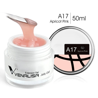 50ml Venalisa Soak off Thick Jelly Gel UV Construction Gel Builder Extend 24 Color Camouflage Milky White Nail Art Hard Nail Gel A17L