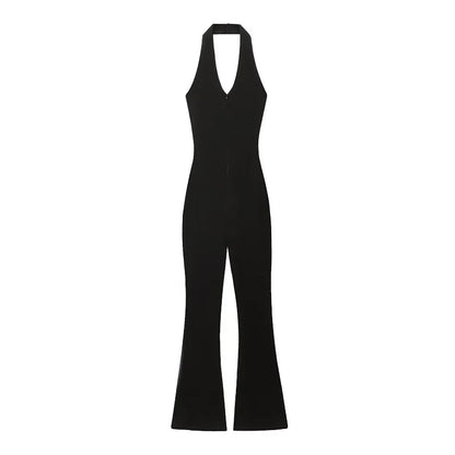 MUJER 2025 Long Jumpsuit Woman Flared Fitness Jumpsuits for Women Black Summer Woman Jumpsuit Sexy Sleeveless Backless Overalls Badiee Stylez