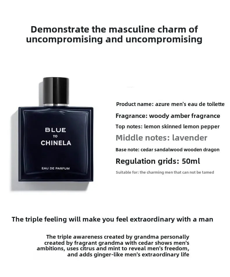 Long Lasting Fragrance Pheromone Perfum Fresh Woody Men's Fragrance Blue Men's Perfume Charm Man's Taste Cologne Fresh Students - Badiee Stylez