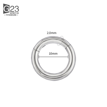 ASTM F136 Titanium PIERC Hinged Segment Hoop Earrings Large size Nose Rings 10G-6G 2.5mm-4mm Seamless Labret Lip Body Piercing 2.0x10mm