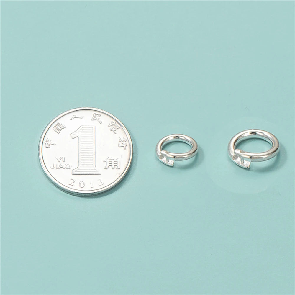 2pcs Authentic Real 925 Sterling Silver Open Jump Rings O Ring Connector for DIY Bracelet Necklace Earring Jewelry Craft Making