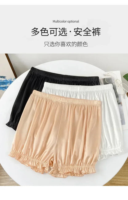 Summer Thin Safety Pants Women JK Leggings Women Anti-slip Safety Pants Women Loose Wear Shorts Home Pajama Pants Women White