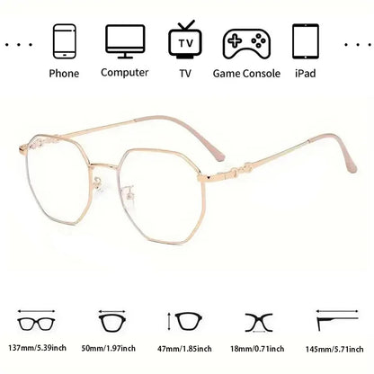 Hot Sale Rose Gold Square Glasses High Quality Anti-Blue Light Flat Glasses HD Durable Transparent Lens Eyewear Fast Shipping