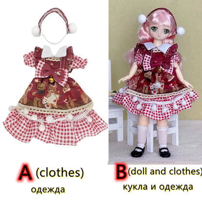 30cm Two-dimensional Doll Comic Face 1/6 Bjd Doll or Dress Up Clothes Children's Girl Birthday Gift Toys Kids Toys 18