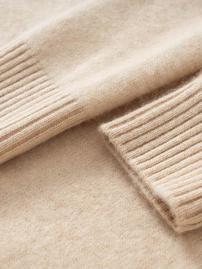 100% Cashmere Sweater Long Dress New Women High Turn-down Collar Pullover  Soft Cosy Autumn Winter Casual Solid Knitwear Dress Badiee Stylez