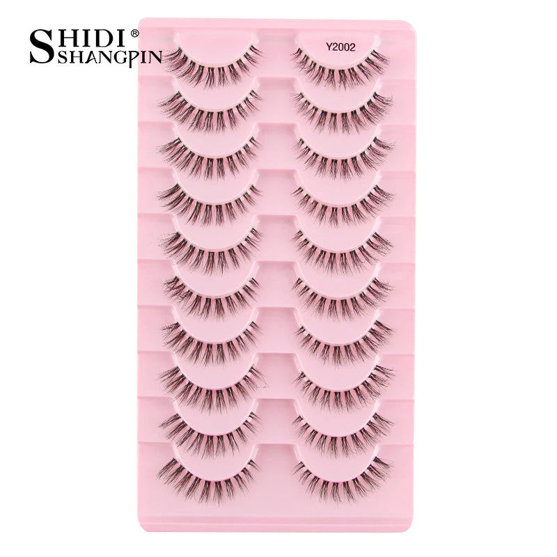 SHIDISHANGPIN 5/10Pairs False Lashes Cat Eye Eyelashes Eyelash Extension 3D Mink Half Lashes Natural Makeup faux Cils maquiagem 10 Pairs Y2002