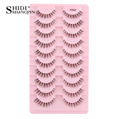 SHIDISHANGPIN 5/10Pairs False Lashes Cat Eye Eyelashes Eyelash Extension 3D Mink Half Lashes Natural Makeup faux Cils maquiagem 10 Pairs Y2002