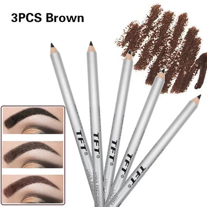 1/3pcs Eye Brow Pencil Waterproof Professional Women Eye Makeup Pen Easy Color Natural Black Brown Cosmetic Beauty Eyebrow Tool 3pcs-2