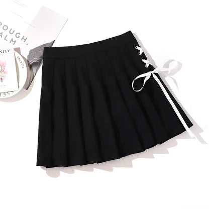 Black High Waist Mini Skirts Punk Pleated Vintage Skirt Gothic Streetwear Cross Print Pleated Women Skirts Lolita Harajuku Skirt 1806HS