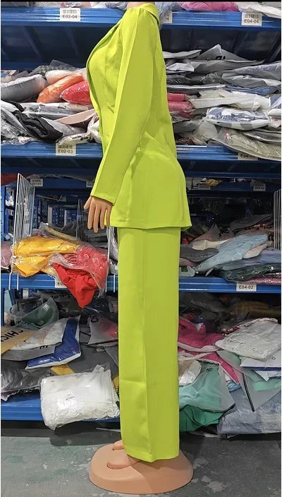 Women's Urban Suits 2025 Spring/Summer Latest Elegant Notched Collar Blazer Long sleeved Coat&Pocket Design Button Pants Set