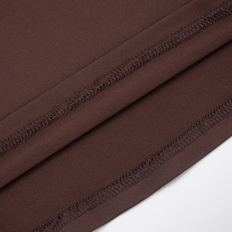 Nsauye Women New Fashion Halter Long Sleeve Mini Hollow Out Irregular Dress Outfits Elegant Sexy Night Club Lace Up Party Dress