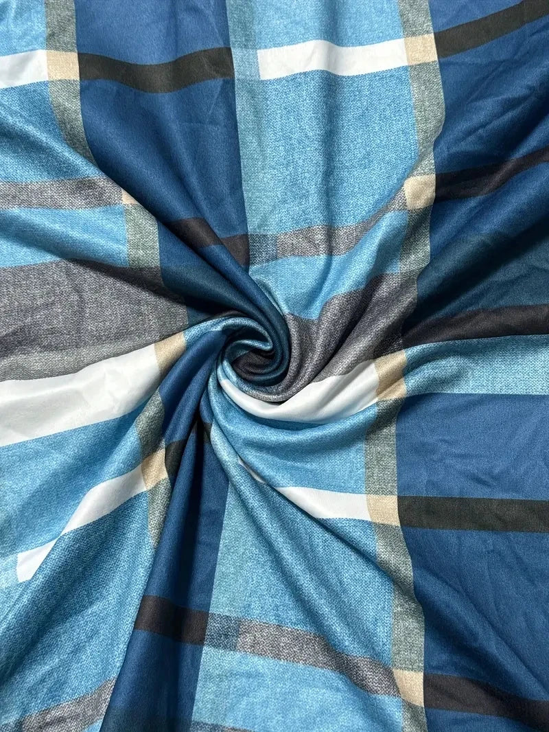 Plus Size Plaid Print T-Shirt Casual Cold Shoulder Half Zip Short Sleeve T-Shirt Women s Plus Size Clothing