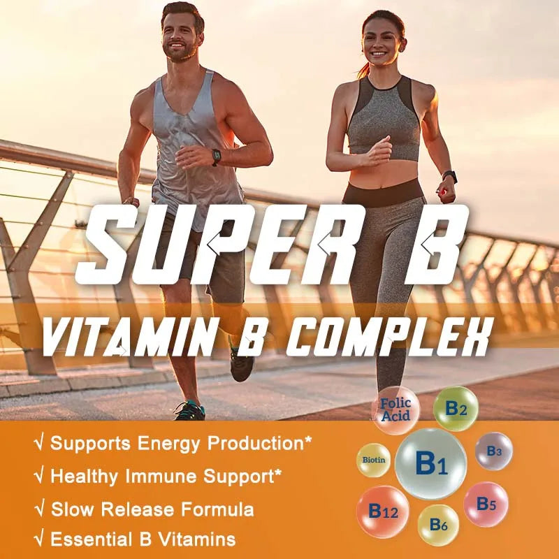 Vitamin B Complex - Supports The Immune System, Promotes Brain and Nervous System Health, and Helps Maintain A Healthy Mood