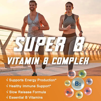 Vitamin B Complex - Supports The Immune System, Promotes Brain and Nervous System Health, and Helps Maintain A Healthy Mood
