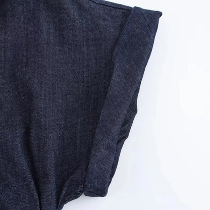 Denim Dress Women's Spring Summer Casual Long Dresses For Women 2025 New Fashion Ruched Short Sleeve Streetwear Midi Dress Badiee Stylez