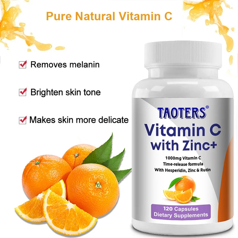 Vitamin C + Zinc Capsules - Joint Support, Immune Support, Antioxidant,Dietary Supplements