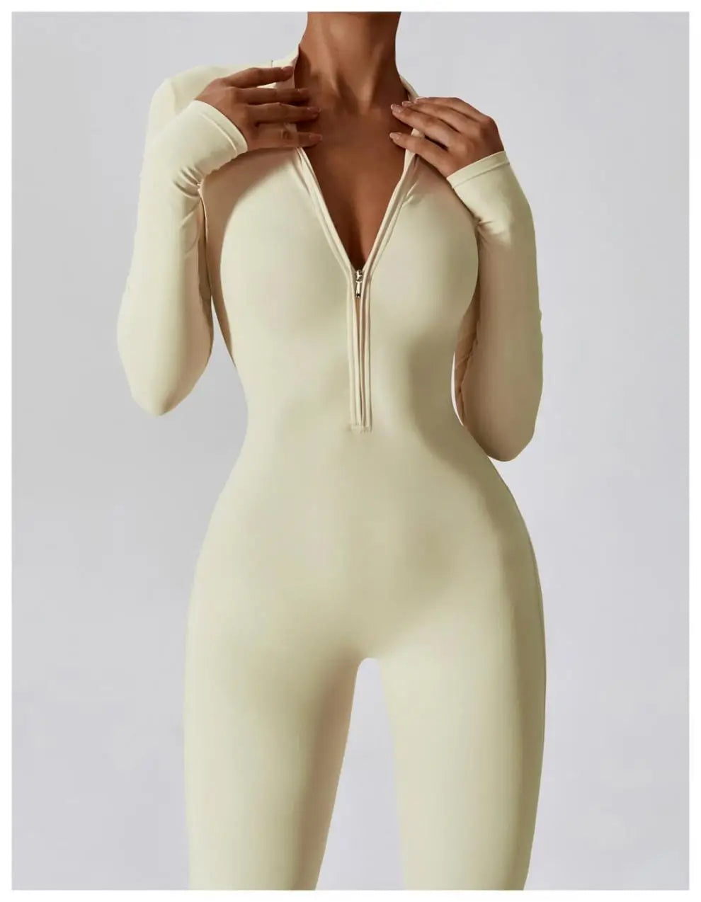 One-piece Sports Training Jumpsuit Women's Long Sleeve Tight Hip-highlighting Bodysuit Gym Clothing Sexy Dance Exercise Tights Badiee Stylez