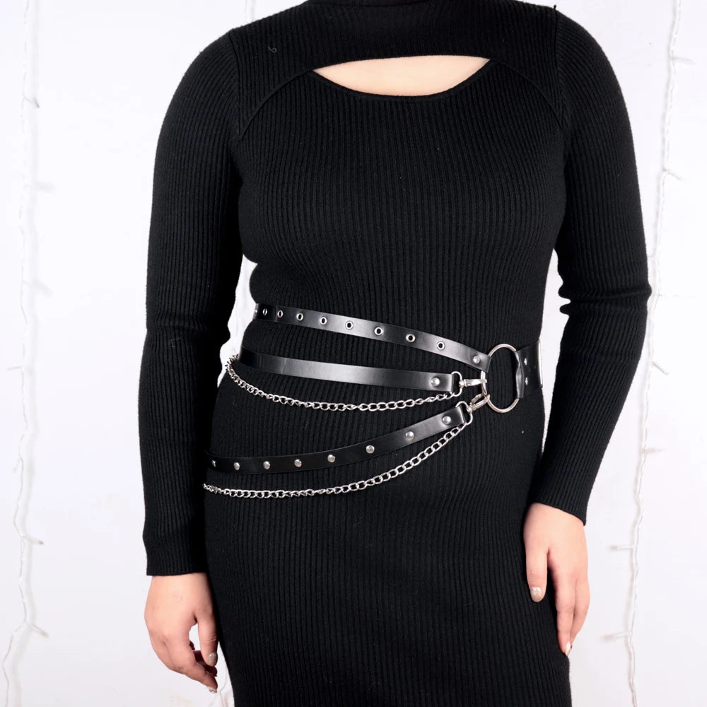 Versatile Plus Size Punk Belt with Stud Decoration Stylish Black PU Hip Hop Belt Suitable for Party and Casual Wear 1 Adjustable