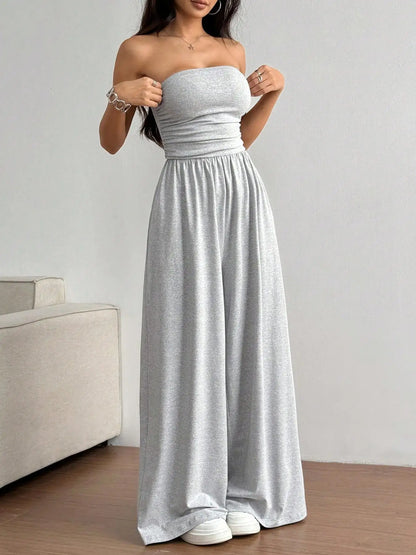 Women Sexy Sleeveless Backless Long Pants Jumpsuit Women Fashion Solid Commuter Wide Leg Playsuit Badiee Stylez