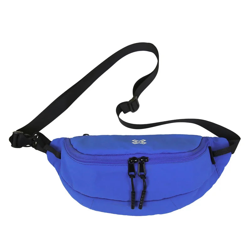 Casual Waterproof Chest Bags Large Capacity Crossbody Bags Korean Fashion Waist Bag Fanny Pack for Women Men's Travel Bag Banana Blue