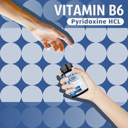 Vitamin B6 - Improves Metabolism, Skin Anti-inflammatory, Antioxidant, for Cardiovascular, Neurological, Immune and Eye Health S