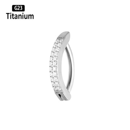 G23 Titanium Piercing 14G Belly CZ Button Ring Reverse Curved Navel Ring Women Bar Length Barbell Piercing Body Jewelry Earrings Titanium Button Ring 1