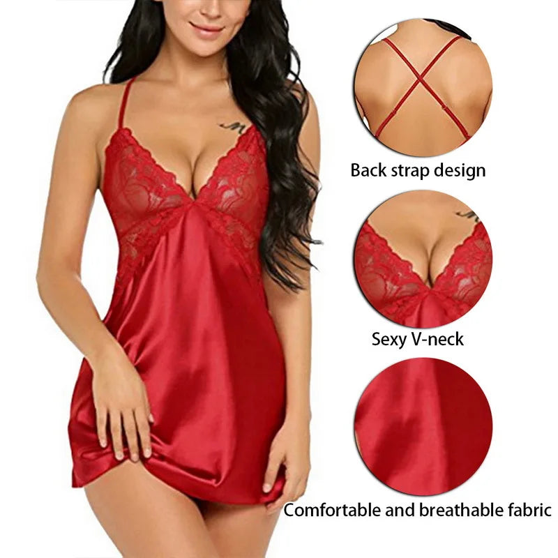 Woman Lace Lingerie Sexy Dress Erotic Lace Lingerie Clothes Transparent Lenceria Sexy Sleepwear for Sex Underwear Costumes