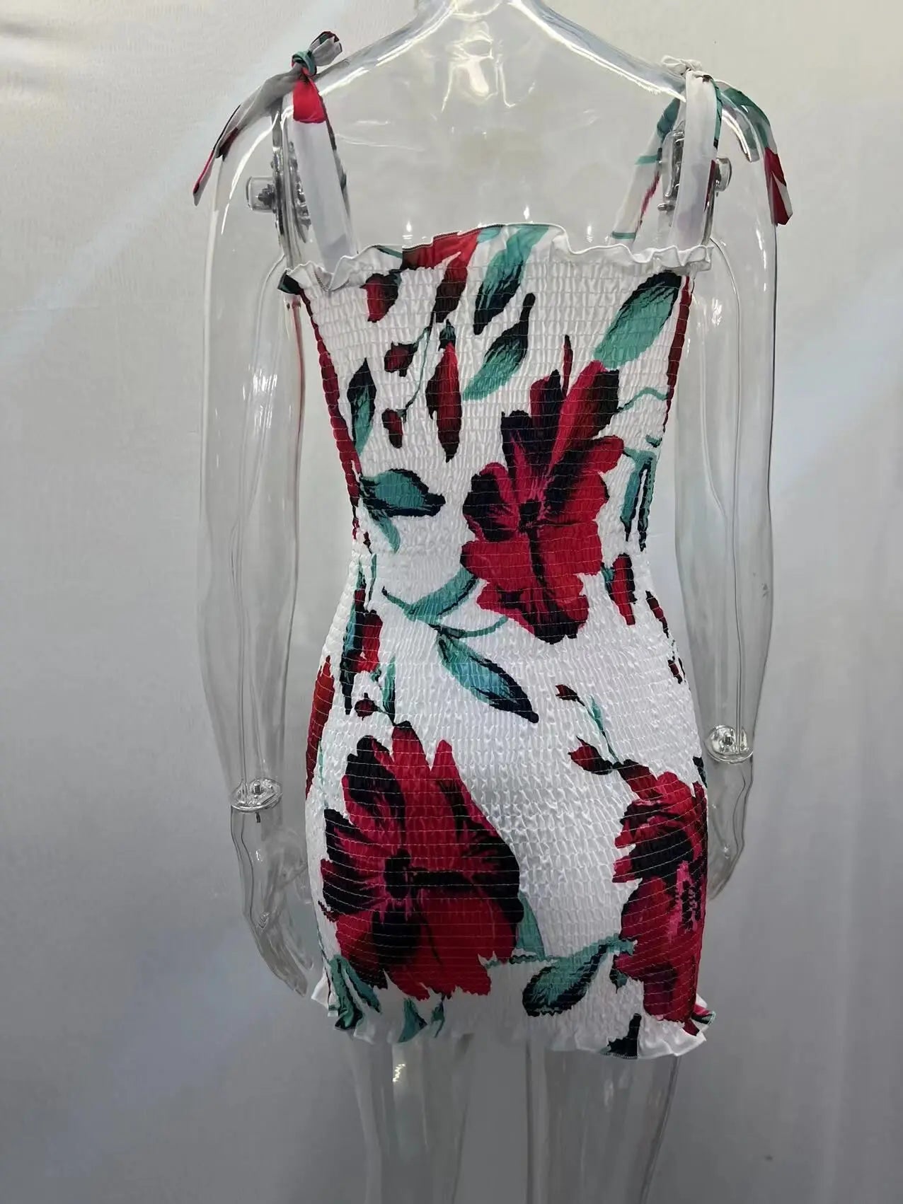 Summer Sexy Slim Print Dress Women Fashion Spaghetti Strap Elegant Package Hips Bodycon Mini Dresses Femlae Beach Party Dress Badiee Stylez