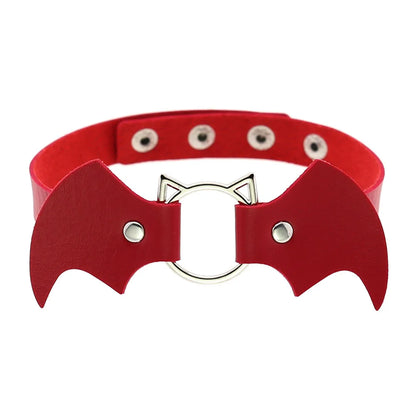 Punk Red Choker Necklace PU Leather Sexy Spiked Neck Strap Clavicle Collar Men Necklaces Hollween Women Y2K Jeweley Gift P102 red