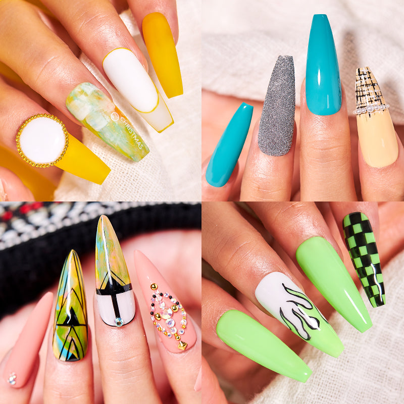 10PCS/Set Gel Nail Polish Set 125 Colors Glitter Semi Permanent Hybrid Gel Varnishes Base Top Coat Soak Off UV LED Nail Art Gel