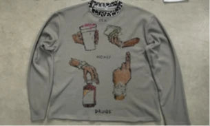 Hip-hop American Casual Y2k Harajuku Pullover Fun Letter Printing Niche Personalized Design Long-sleeved T-shirt Top Streetwear 3